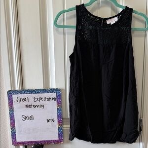 Great Expectations Black Lace Yoke Maternity Camisole